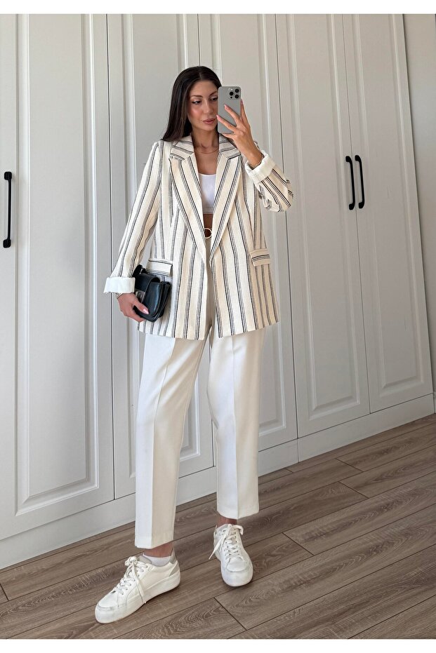 Striped Linen Jacket - 2