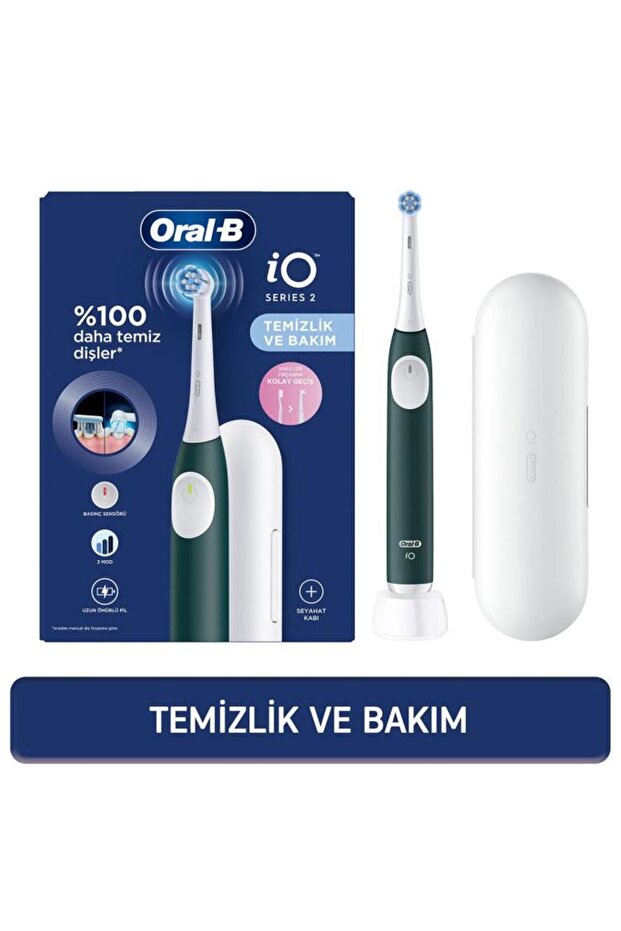 İo 2 Orman Yeşili Şarjlı Diş Fırçası 1 Diş Fırçası Başlığı 1 Seyahat Kutusu