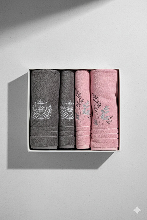 Lefa Best Set (Hamam Takımı) Pembe-Antrasit - 1