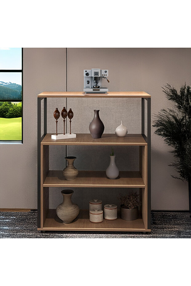 Console Entry Table, Coffee Corner Table, 4-Shelf Side Table Meets All Your Needs 70*40*88 cm - Brow - 4