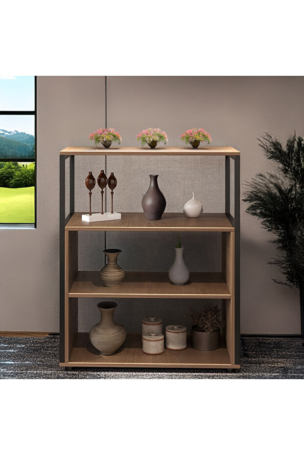 Console Entry Table, Coffee Corner Table, 4-Shelf Side Table Meets All Your Needs 70*40*88 cm - Brow - 7