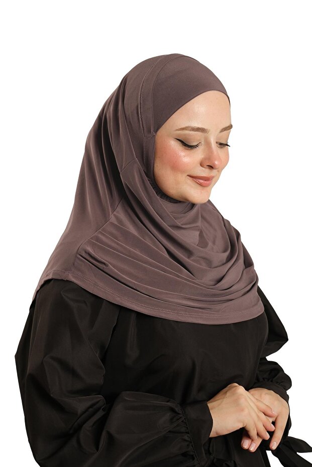 Mink Practical Ready-made Interlace Hijab Scarf Sandy Fabric Self-bonded 1290_10