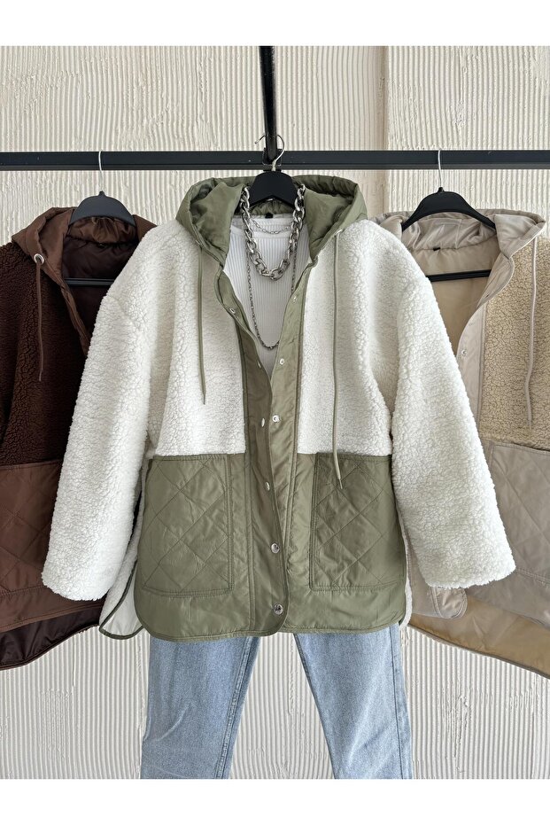 Zarax Green Pocket Plush Coat
