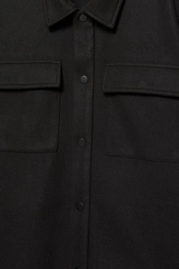 Cepli yünlü ince ceket - 8