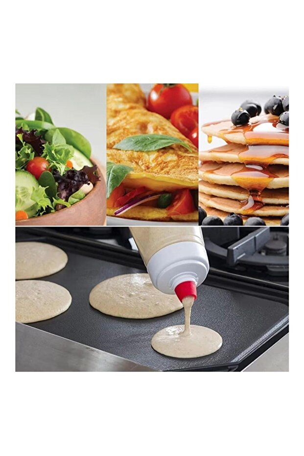 Crepe & Pancake Master! 1000 ml Silicone Mouth Mixer with Steel Whisk