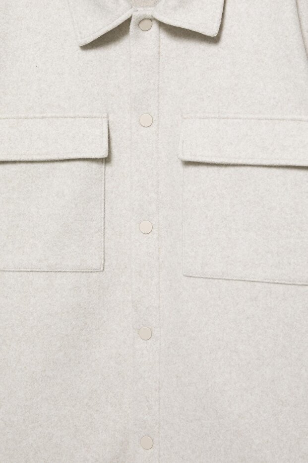 Cepli yünlü ince ceket - 8