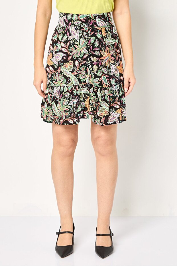 Women Floral Print Mini Skirt, Multicolor