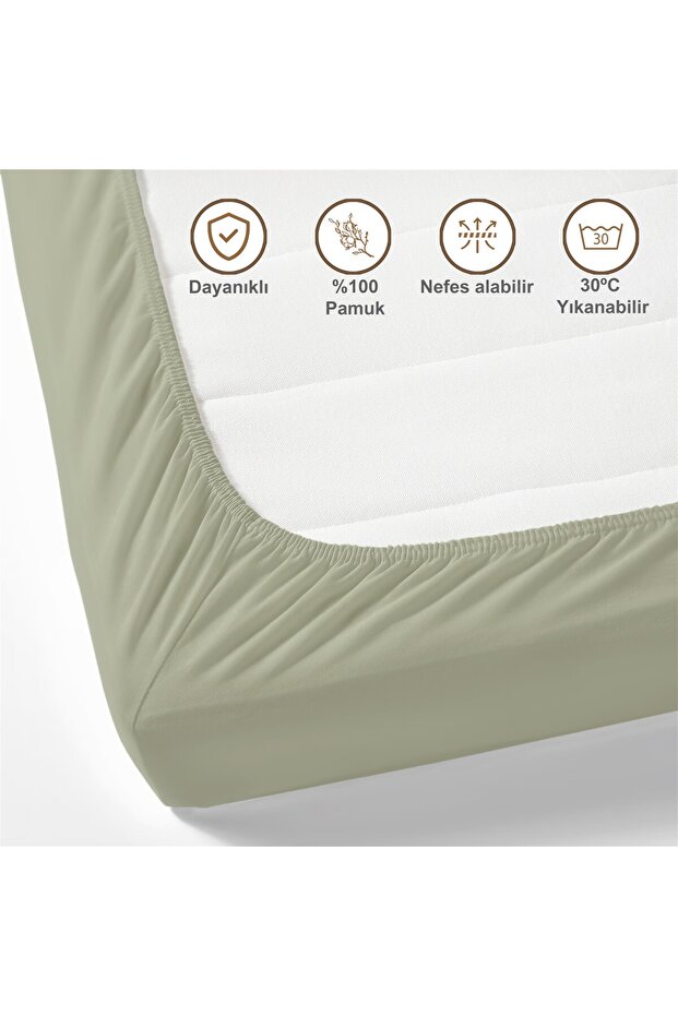 ملاءة سرير مطاطية من القطن بنسبة 100% - 5
