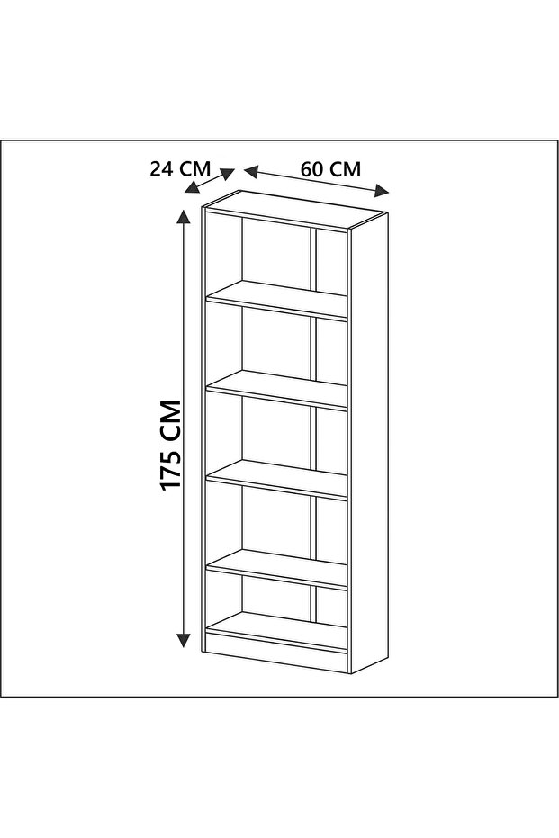 Bookcases bookshelf floor standing display storage shelves 175cm bookcase furniture for home office - 5
