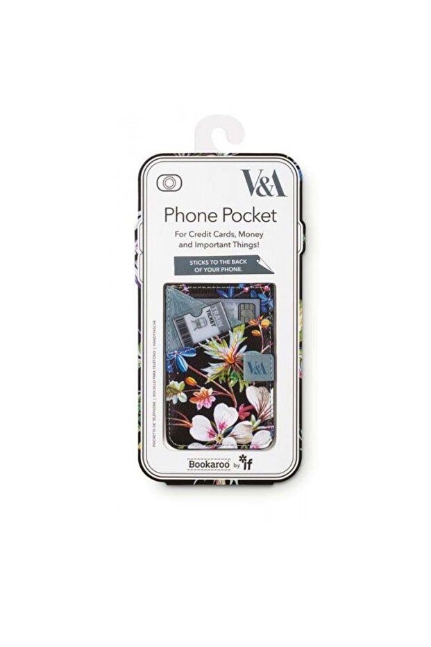 V&A Bookaroo Phone Pocket Phone Holder Kilburn Black Floral