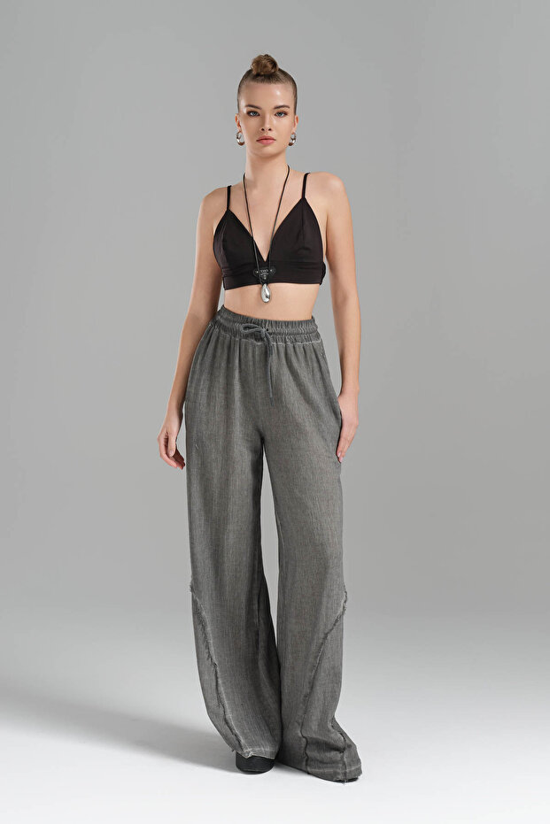 Ženske patchwork pantalone sa elastičnim strukom Lan - 5