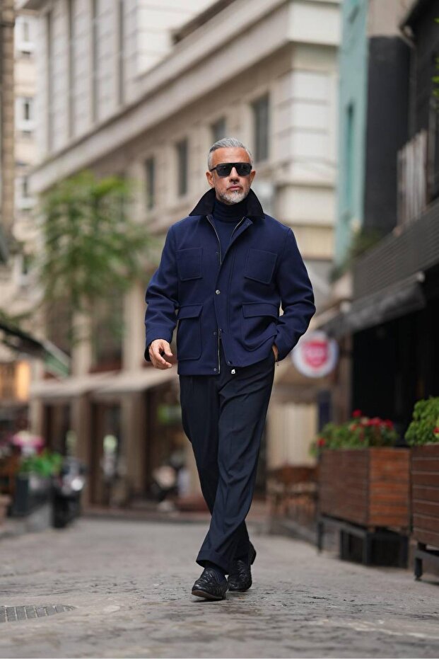 KADİFE YAKA DÖRT CEP MONT - 2