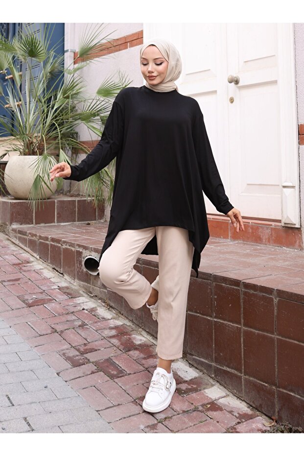 АСИМЕТРИЧНА ТУНІКА - Чорна - - 2