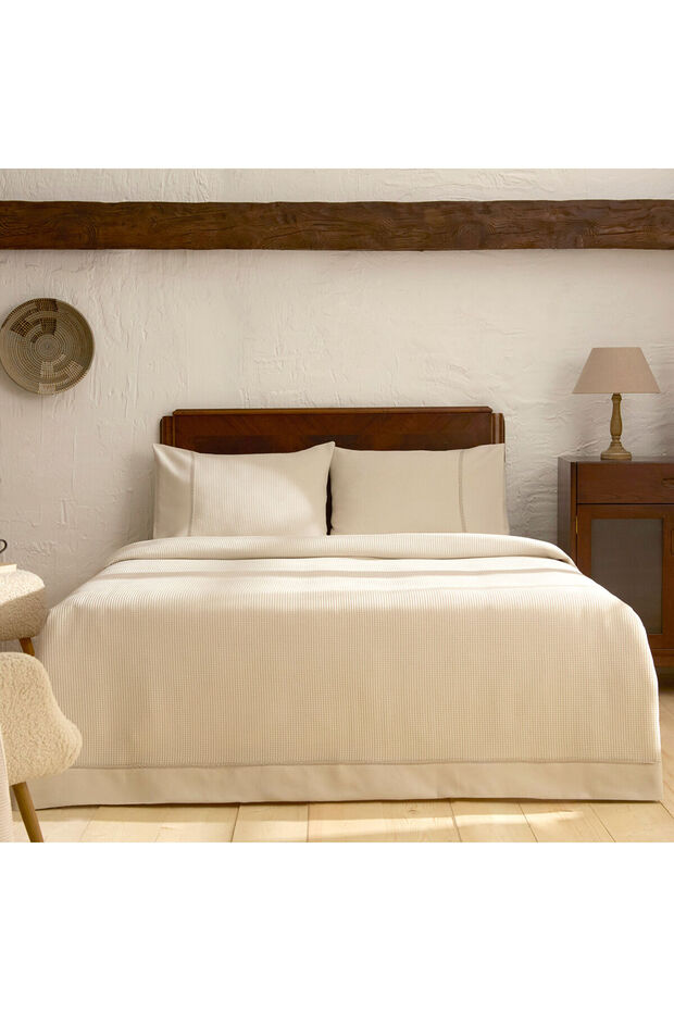 Elaris Çift Kişilik Yatak Örtüsü Seti Gri - 1