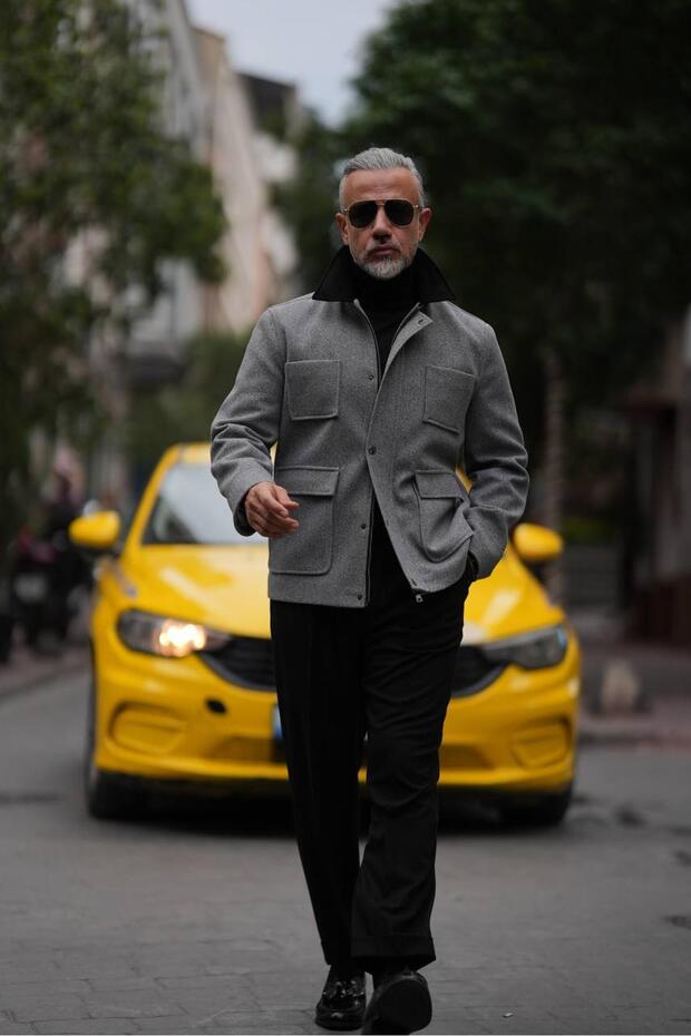 KADİFE YAKA DÖRT CEP MONT - 1