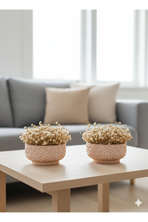 2 Li Krem Set Saksı - 5