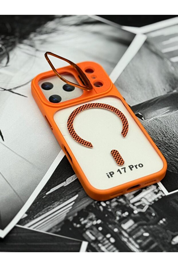 Magnetic Shockproof Case for iPhone 17 Pro with Camera Lens Protector & Kickstand Ring – MagSafe