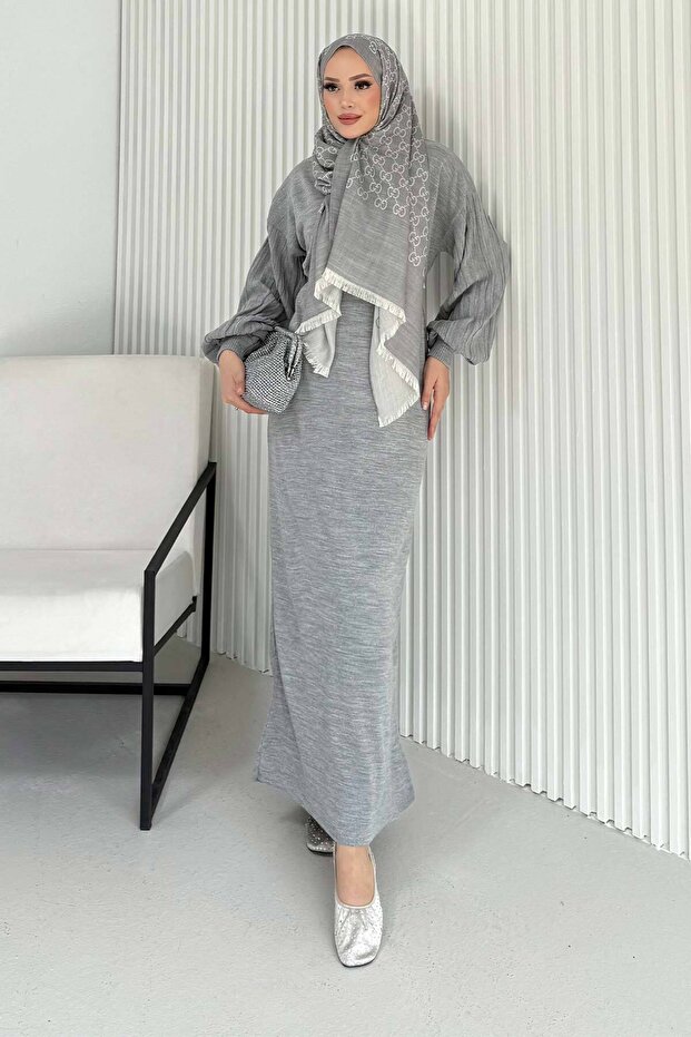 Basic Triko Elbise 70-2421 - 3