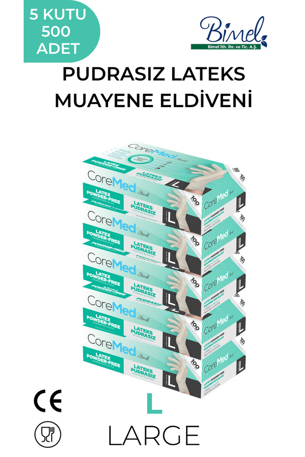 Latex Powder Free Examination Gloves L-5 Pack of 100