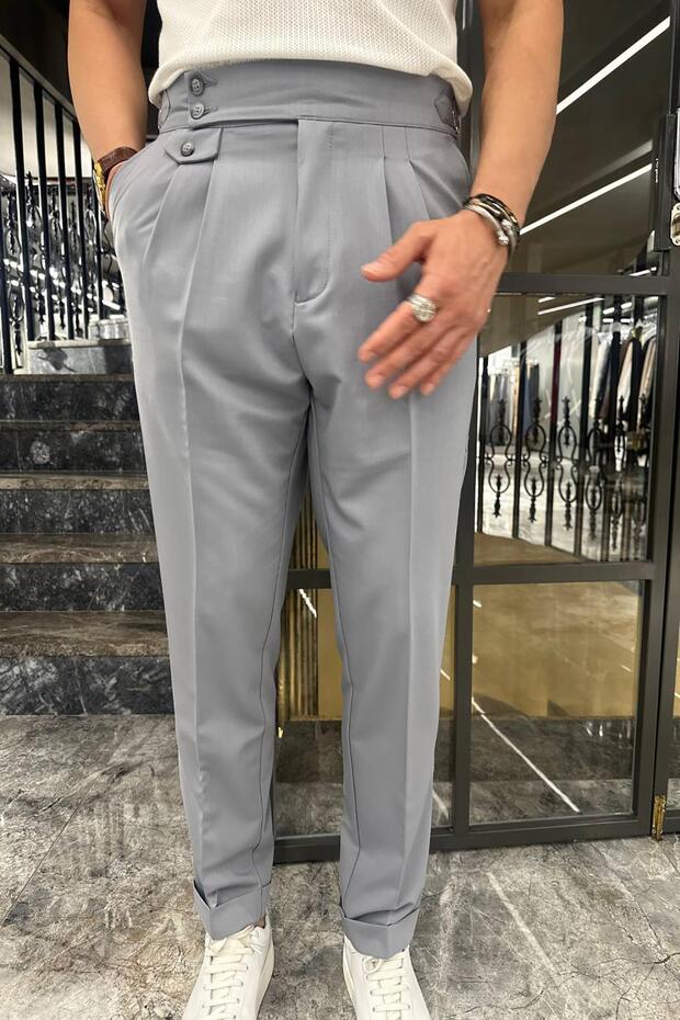 ÇİFT PİLELİ APOLETLİ PANTOLON - 2