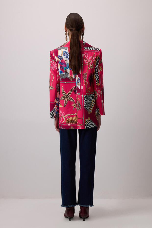 Patterned blazer jacket - 4