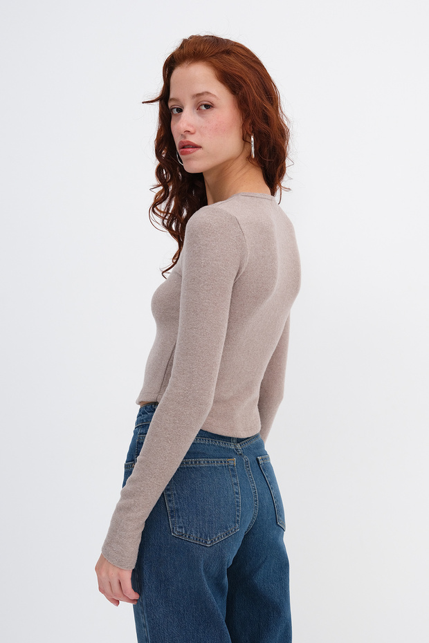 Düğmeli Triko Hırka H12548 - 5