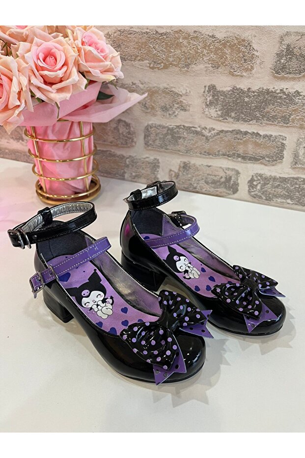 Rugan Shiny Patterned Heel Shoes with Barrel Heel