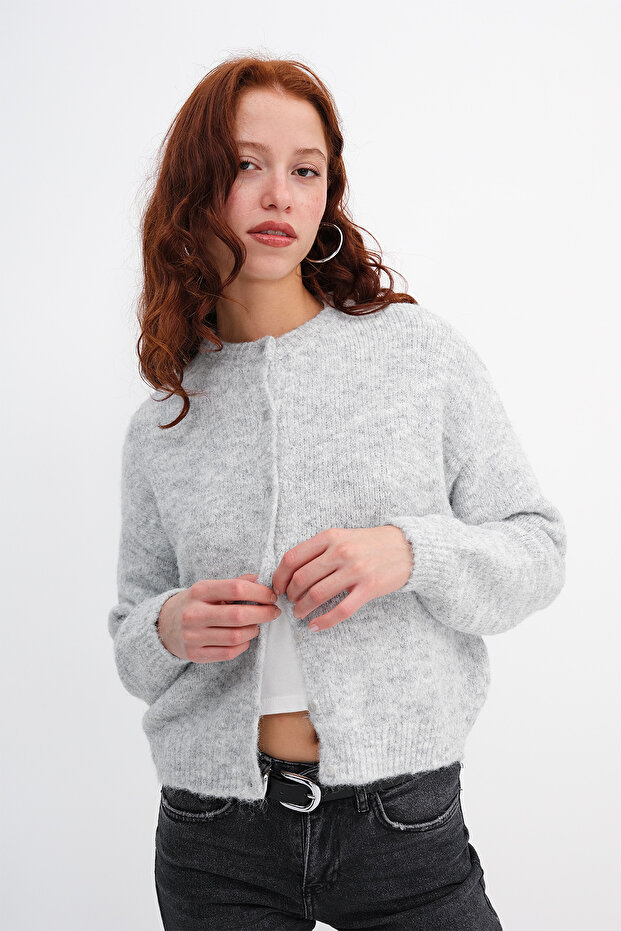 Düğmeli Triko Hırka H3473 - 1