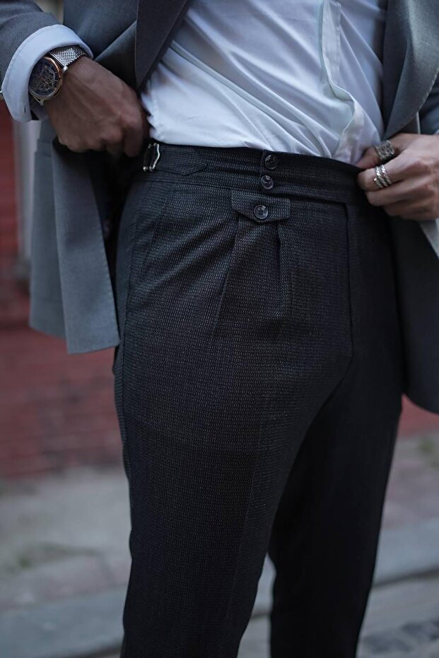 ÇİFT PİLELİ APOLETLİ PREMİUM PANTOLON - 2