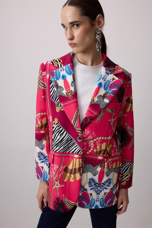 Patterned blazer jacket - 3
