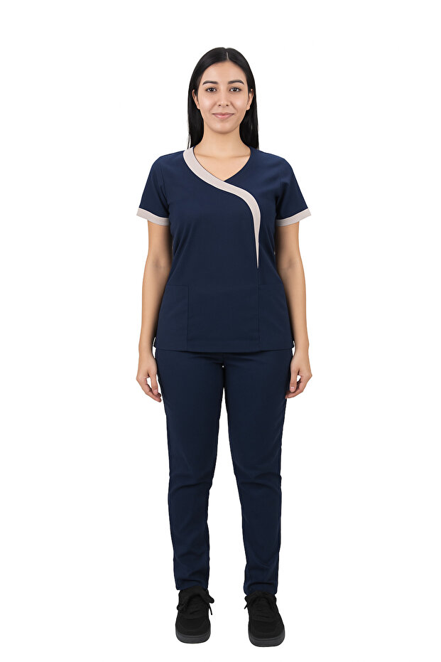 Women's Professional Spa & Salon Uniform Set – Comfortable Short Sleeve Top & Pants