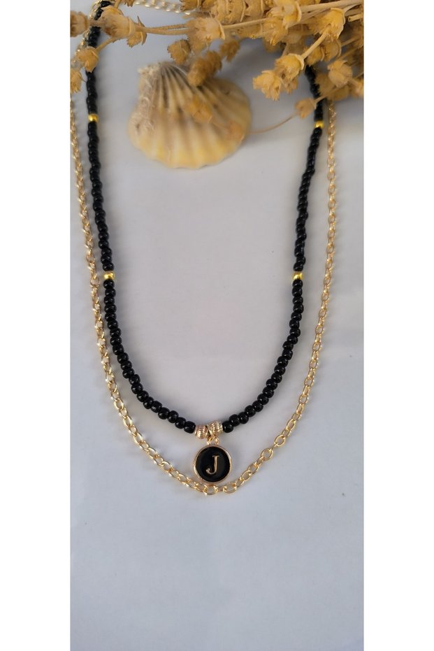 Choose the Letter Chain Necklace Black