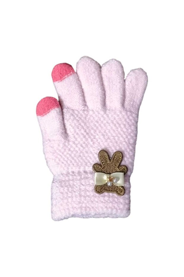 Kitti 3-6Yaş Kız Çocuk Örme Eldiven - 1