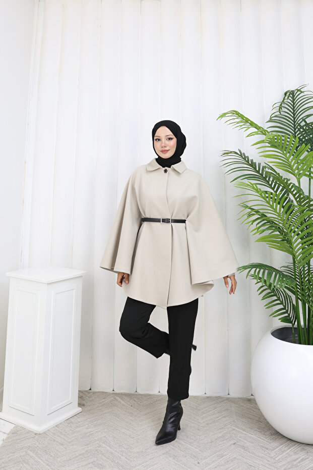 Belted Stamp Poncho - 4