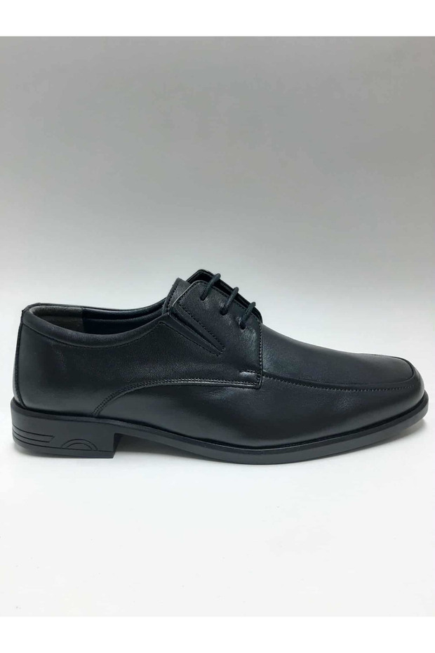 Genuine Leather Lace-Up Heel Classic Flexible Rubber Sole Black Winter Men's Shoes