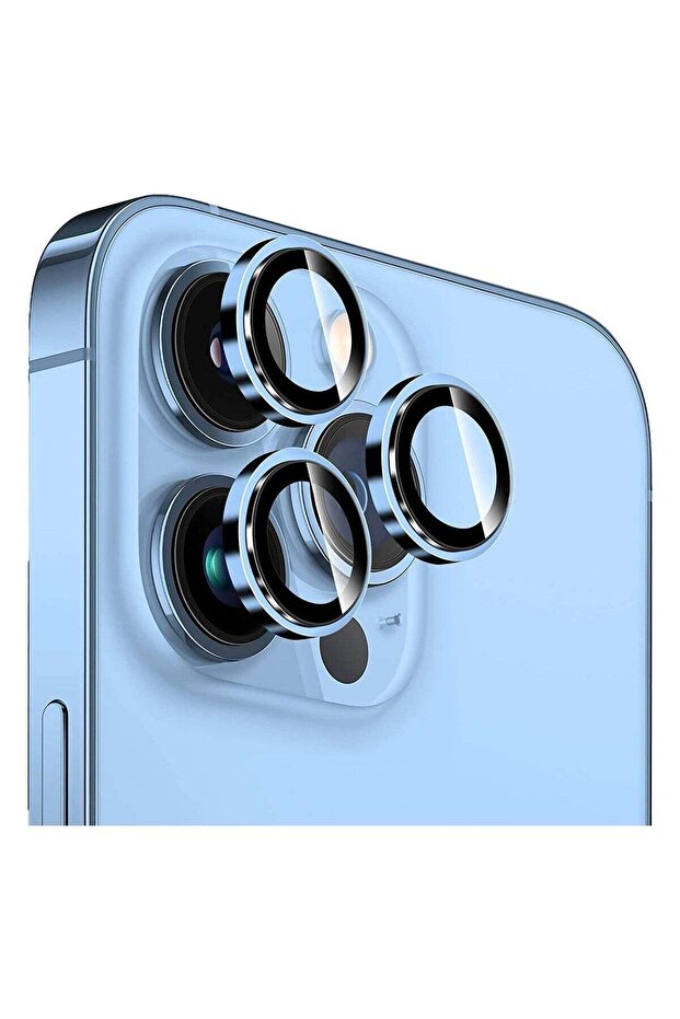 واقي عدسة الكاميرا لهاتف iPhone 13 Pro (6.1 بوصة) و13 Pro Max (6.7 بوصة)، حلقة معدنية من الزجاج المقوى 9H، عالي الدقة