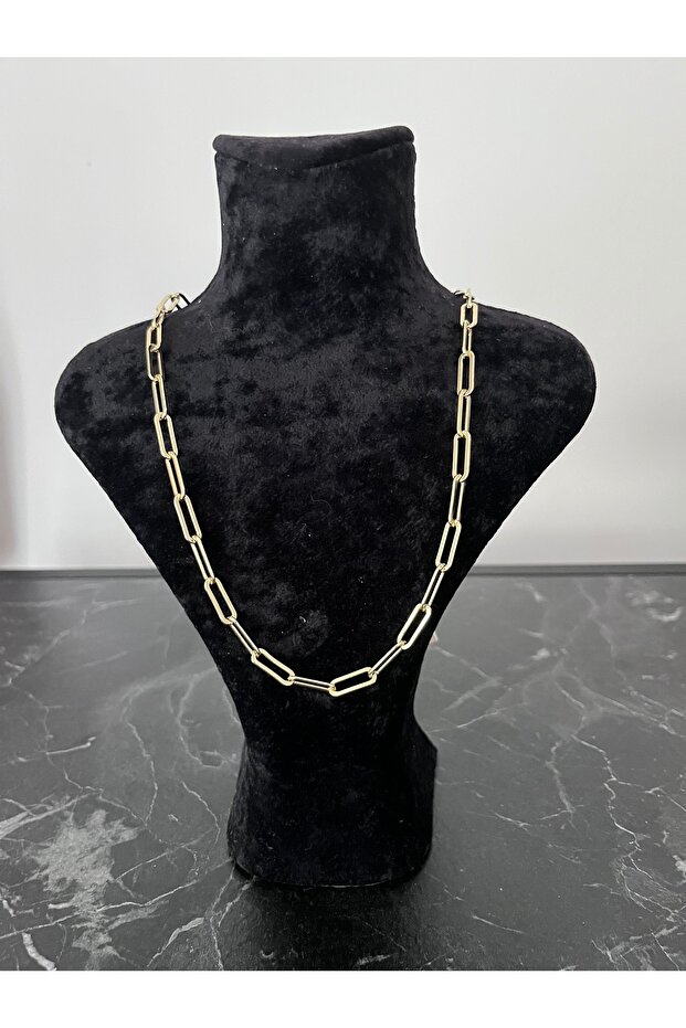 Stainless Steel Gold Cuff Model Shiny Long Necklace