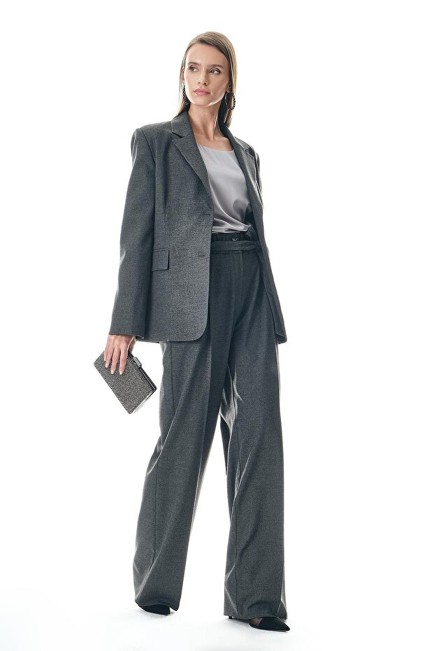 Düğmeli Oversize Kesim Ceket - 3