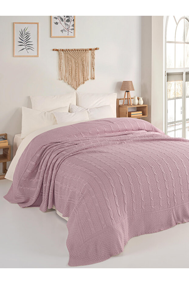 TRİKO ÇİFT KİŞİLİK YATAK ÖRTÜSÜ 220X240CM - 1