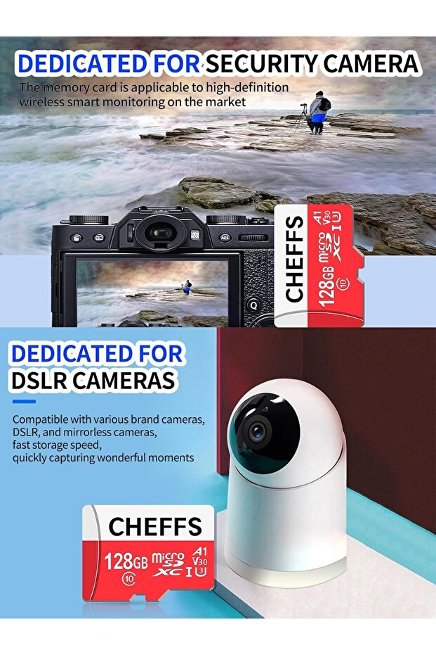 Sheefs microSD Memory Card, 128GB microSDXC/SDHC, up to 80 MB/s, C10 U3 V30 A1 - 6