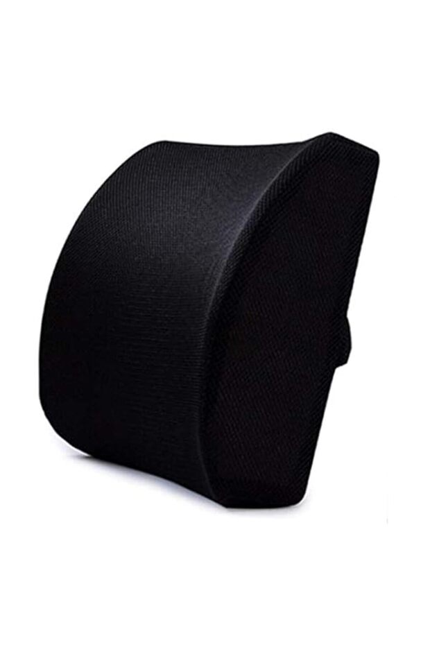Memory Foam Lumbar Cushion, Back Support Pillow, Protect Back and Improve Posture, with Adjustable Strap