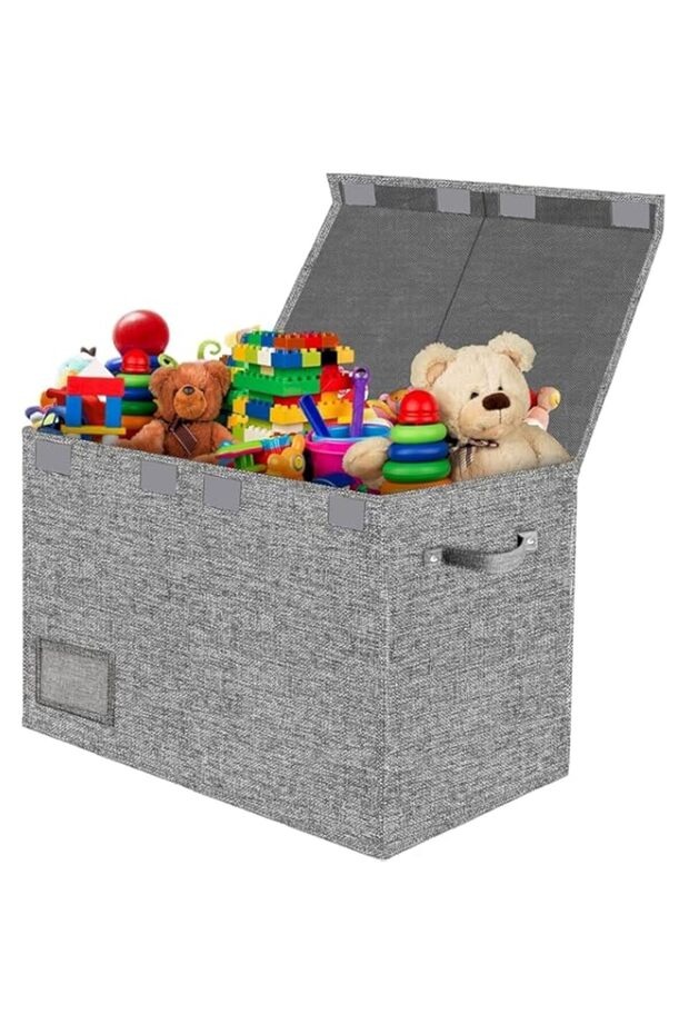 صندوق ألعاب كبير من موست ناو، صناديق تخزين قابلة للطي مع أغطية، منظم تخزين ألعاب للأطفال الصغار - 1