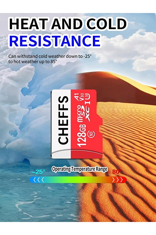 Sheefs microSD Memory Card, 128GB microSDXC/SDHC, up to 80 MB/s, C10 U3 V30 A1 - 7