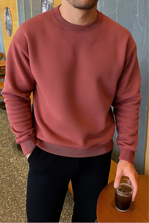 Men's Relax Fit Winter Dusty Rose Sweater