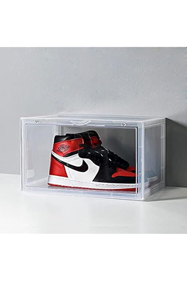 صندوق أحذية، صندوق أحذية بلاستيك شفاف قابل للتكديس، واجهة قابلة للسحب مع أغطية، منظم أحذية و - 1