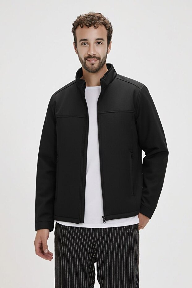 Softshell Men's Coat with Fleece Inside