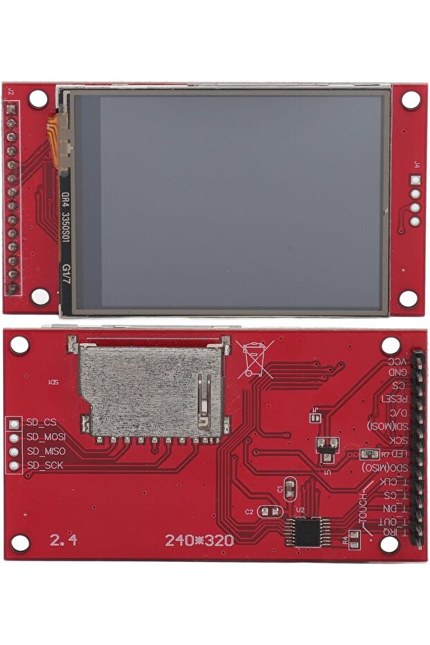 2.4" TFT LCD Touchscreen 240×320 SPI ILI9341 Display Module (R3 compatible) - 5