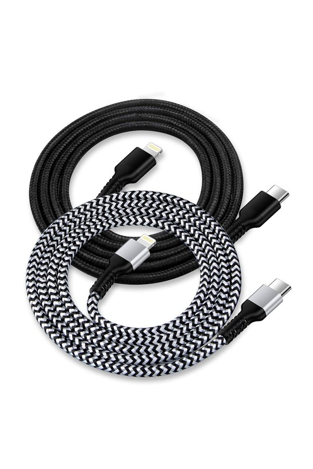 عبوة من قطعتين - كابل شحن USB Type C إلى Lightning للآيفون بطول 10 أقدام، أصلي من آبل