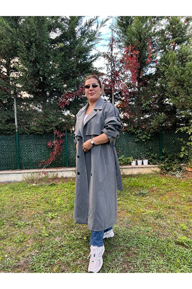 قصة فضفاضة معطف كبير الحجم مبطن