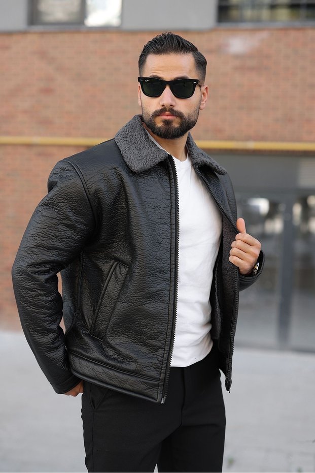 Men's Inner Lined Fur Lined Winter Leather Mon
